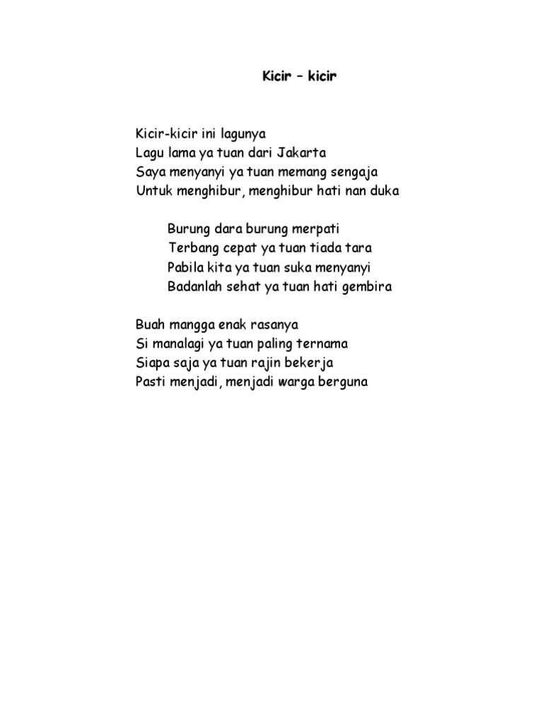 Lagu Dari Betawi Kicirkicir