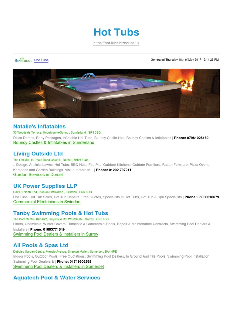 Hot Tubs Bizhouse Uk