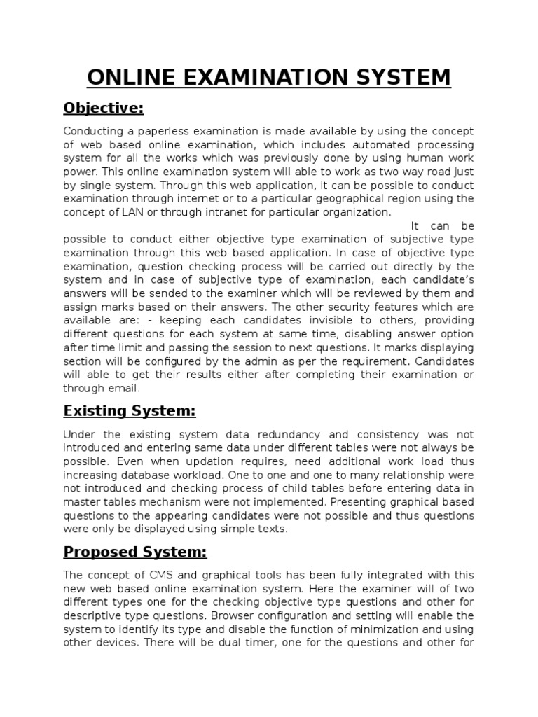 Web-Based Online Examination System | PDF | Web Application ...