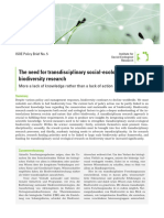 The Need For Transdisciplinary Social-Ecological Biodiversity Research - More A Lack of Knowledge Rather Than A Lack of Action. Isoe Policy Brief No. 5