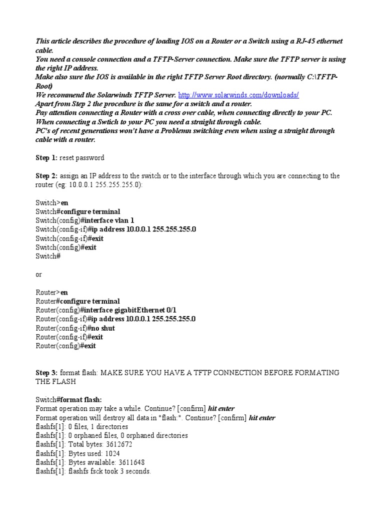 Router & Switch IOS Loading Guide | PDF | Router (Computing) | Filename