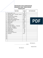 Data Infentaris Desa Bondansari