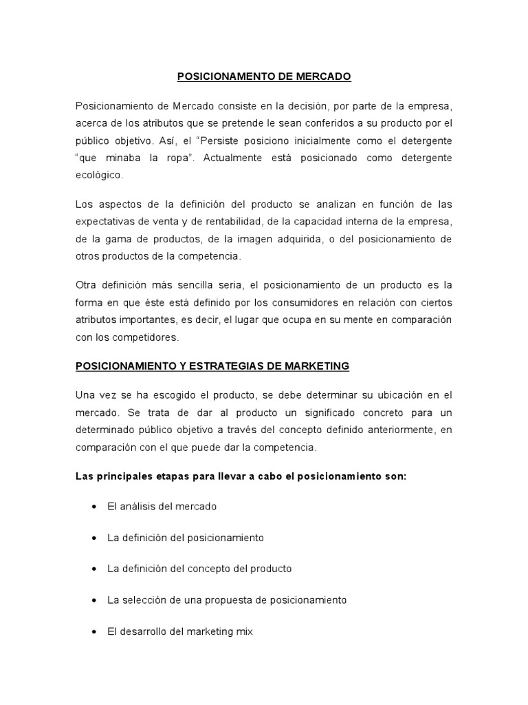 Estrategias de Posicionamiento | PDF | Producto (Negocio) | Marketing