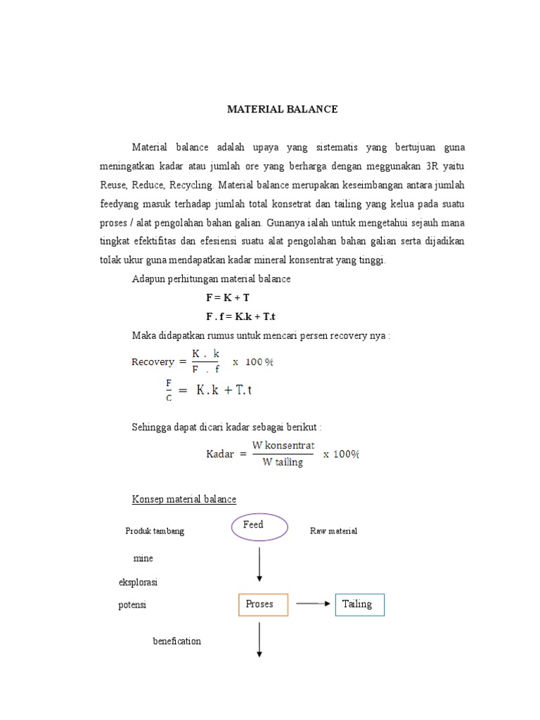 Rumus dan Konsep Material Balance | PDF