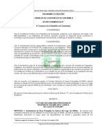 Ley Que Declara Area Protegida de Reserva y de Uso Multiple Cuenca Del Lago de Atitlan