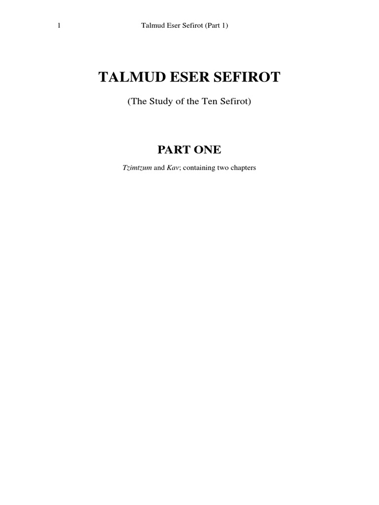 Introduction to the study of the ten sefirot pdf download