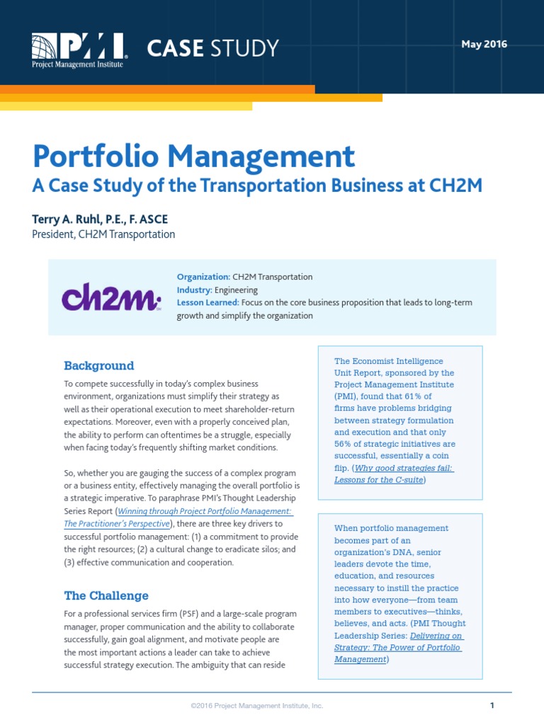 project portfolio management case study