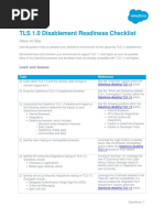 TLS 1.0 Disablement Readiness Checklist: Have No Fear