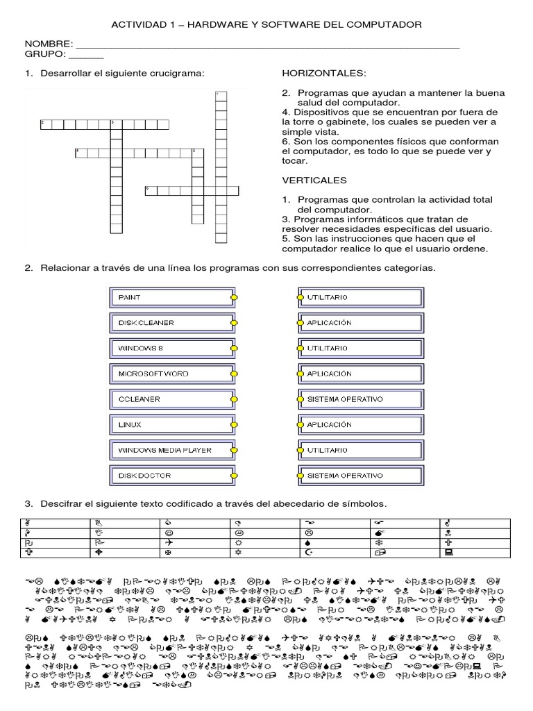 Actividad 1 - Hardware y Software | PDF | Hardware de la computadora ...