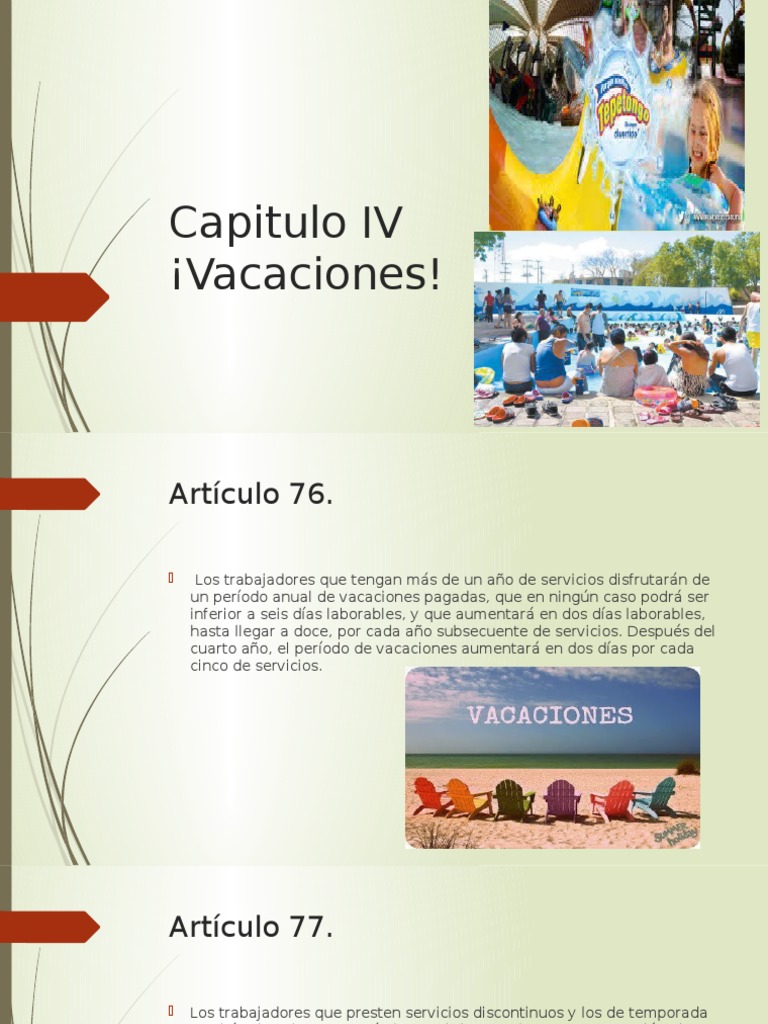 Vacaciones según la Ley Federal del Trabajo | PDF