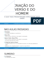 Aula 17 - A Criação Do Universo e Do Homem