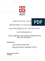 Abdullah Gul University Department of Civil Engineering Ce 344 Materials of Construction Lab Experiment 2