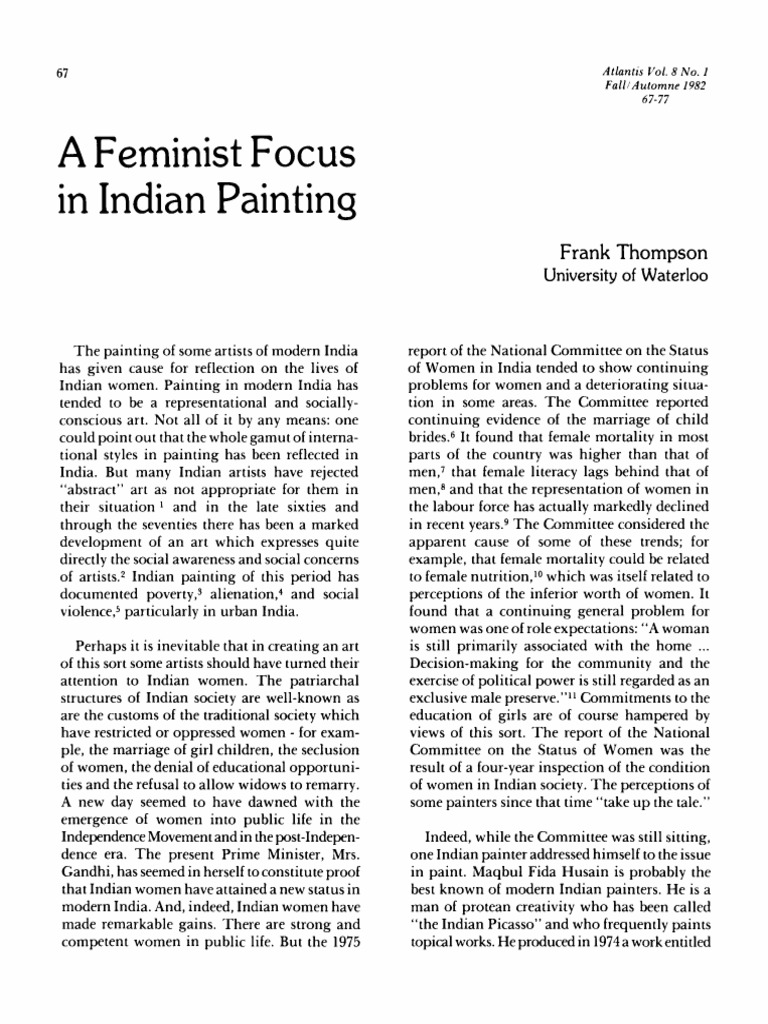 Feminist Perspectives in Indian Painting | PDF | Paintings | Gender