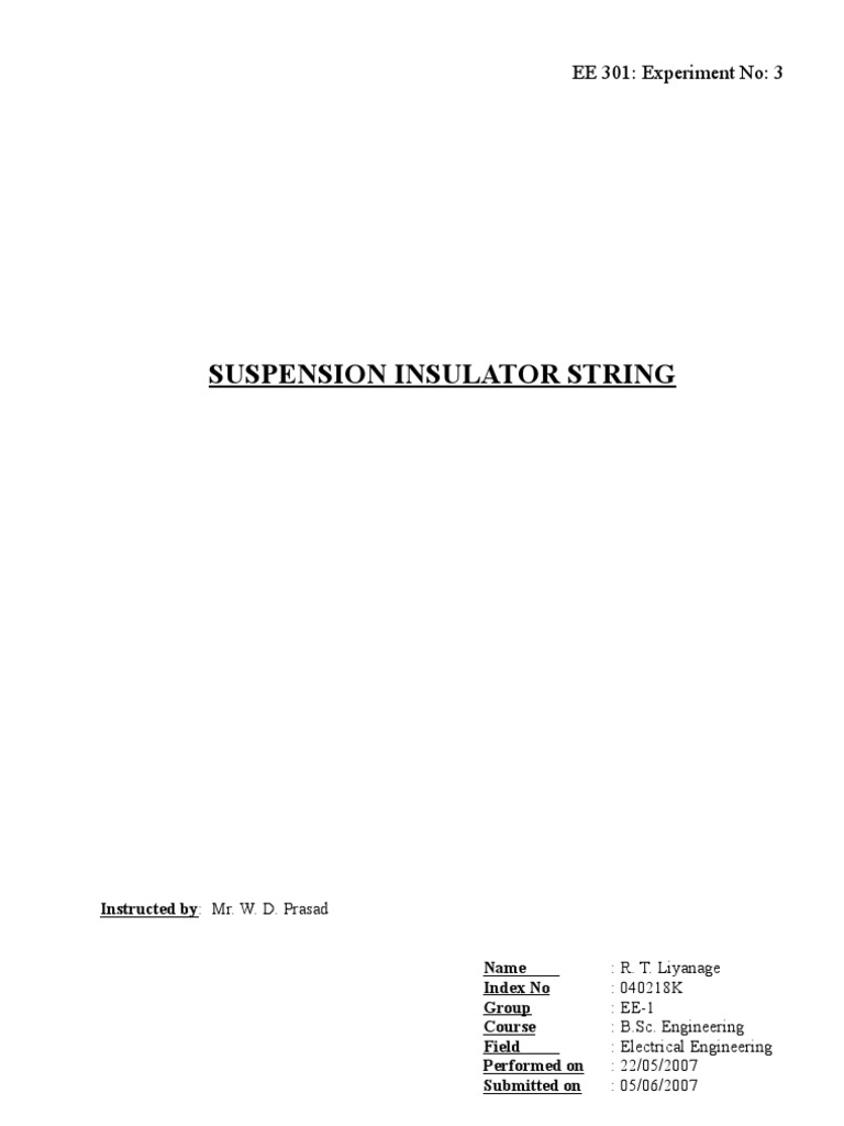 Suspension Insulator String PDF Insulator (Electricity