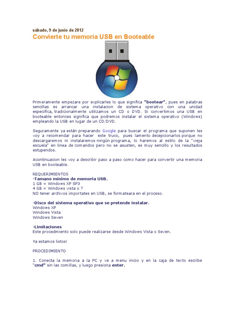 Cómo Hacer USB Booteable en Windows | PDF | Memoria USB | Comillas