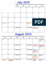 July Aug Calendar