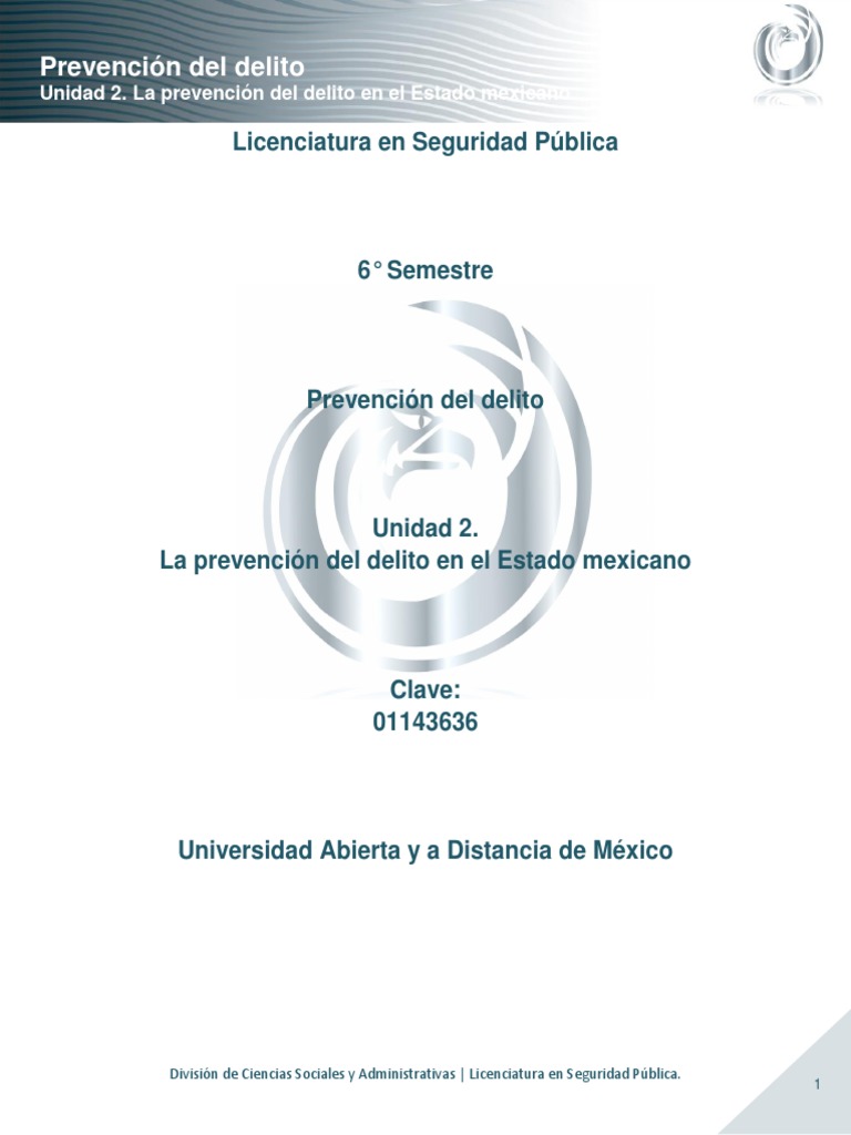 Prevención del Delito en México | PDF | Derecho penal | Institución