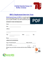 Berlin Deutsche Energy Ag - Interview Form