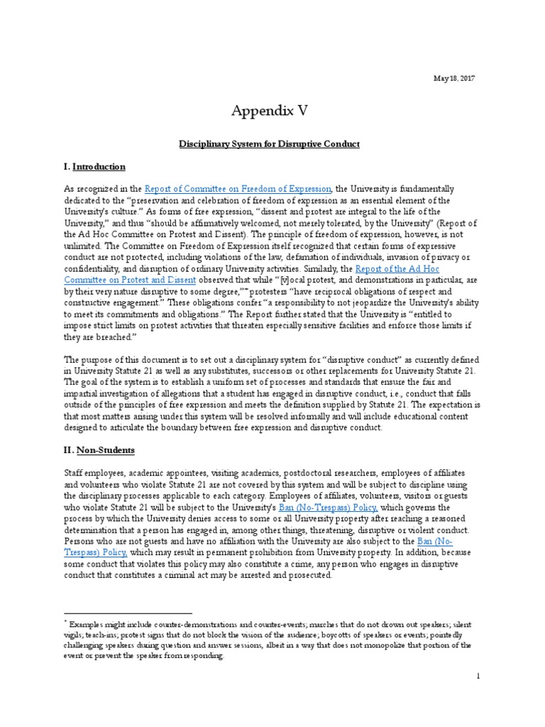Revised Disciplinary System For Disruptive Conduct | PDF | Complaint ...