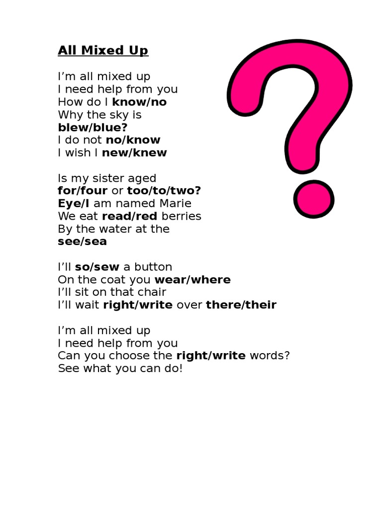 Help with Mixed-Up Words | PDF | Language Arts & Discipline