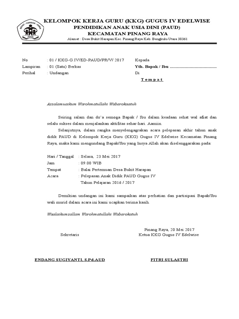 Undangan Perpisahan Kkg