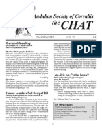 December 2005 Chat Newsletter Audubon Society of Corvallis