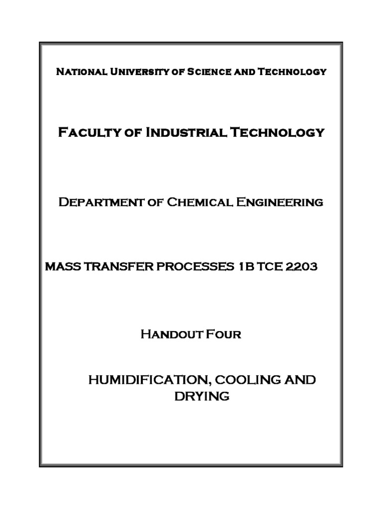 Humidification and Cooling Processes | PDF | Humidity | Water Vapor