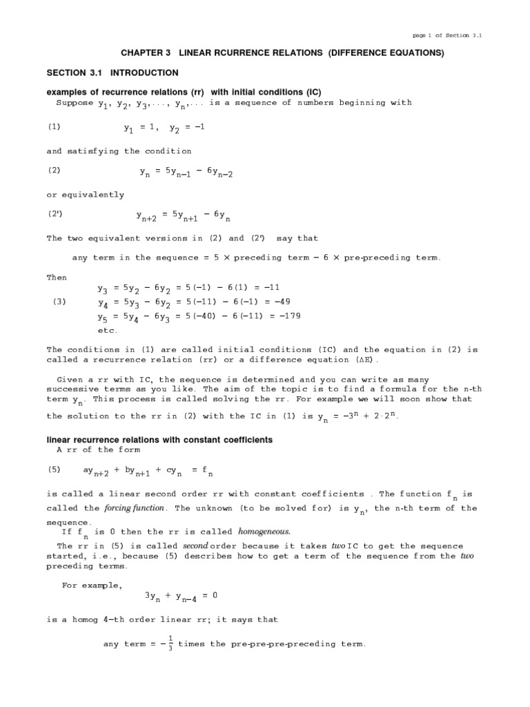 De Chapter 3 Recurrence Relation Sine