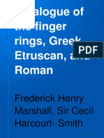 Catalogue of The Finger Rings Greek Etruscan and Roman F H Marshall 1907