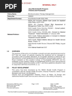 Electroconvulsive Therapy Management