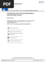 The Time Has Come the Real Relationship in Psychotherapy Research