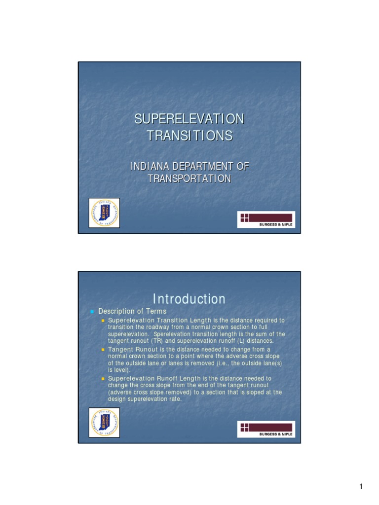 Superelevation Transition Guidelines | PDF | Slope | Road Infrastructure