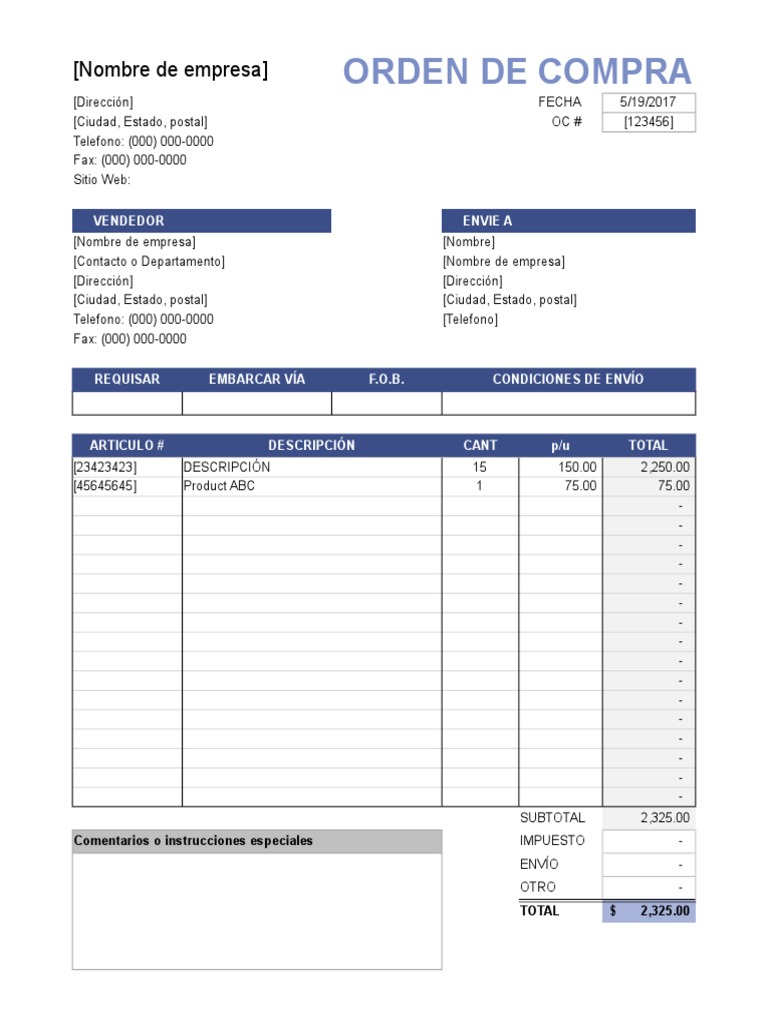 Orden De Compra Pdf , Cómo hacer una orden de compra: 6 Pasos (con ...