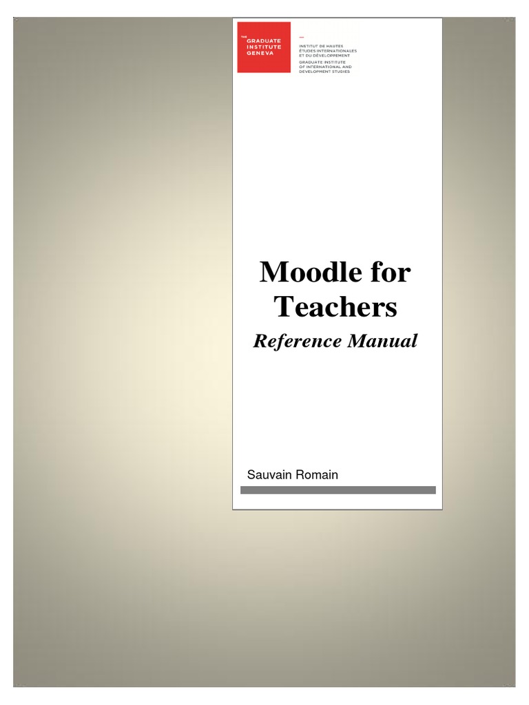 Moodle for Teachers Reference Manual | PDF | Internet Forum | Computer File