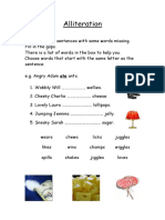 Alliteration Worksheet