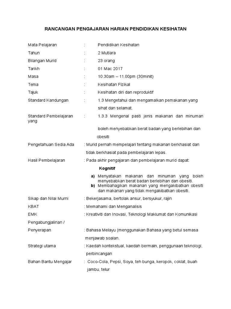 RPH PK M4. (Wednesday) | PDF | Karier & Perkembangan