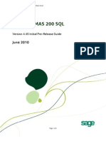 Sage MAS 200 SQL Pre-Release Guide v4.45