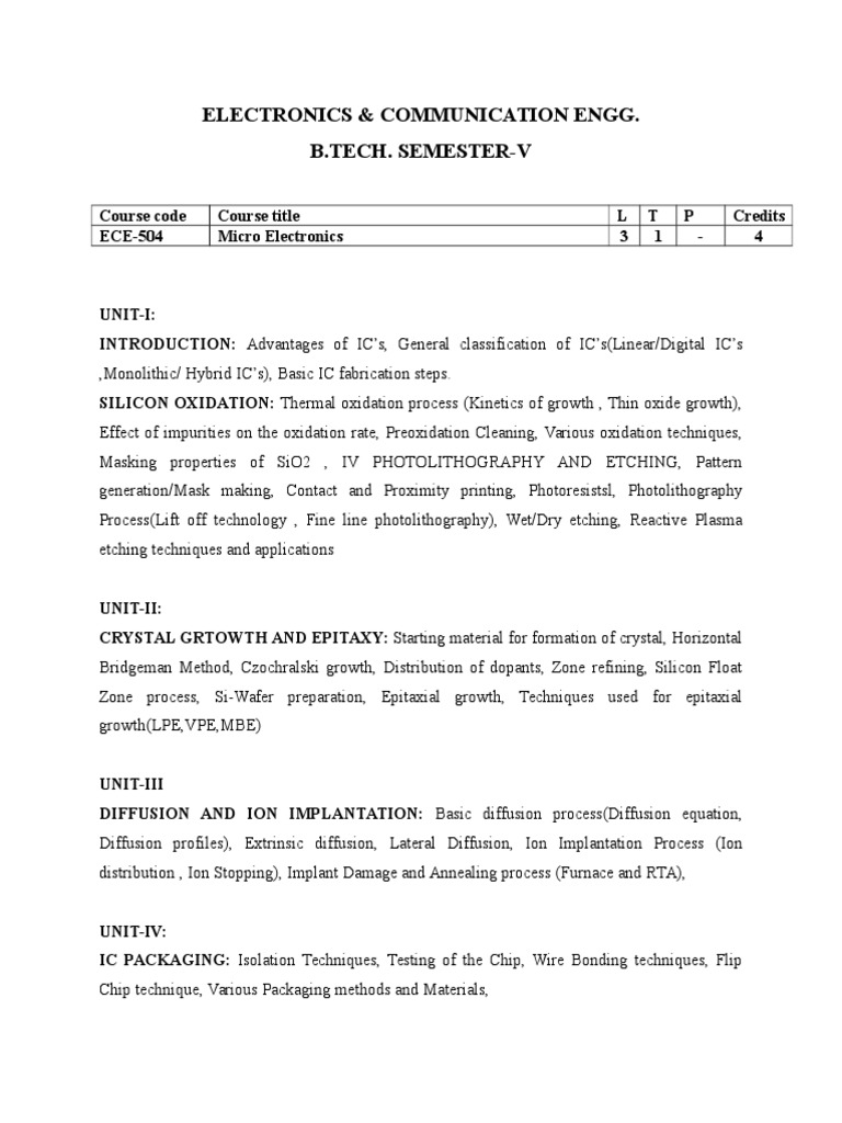 Electronics & Communication Engg. B.Tech. Semester-V | PDF | Technology ...