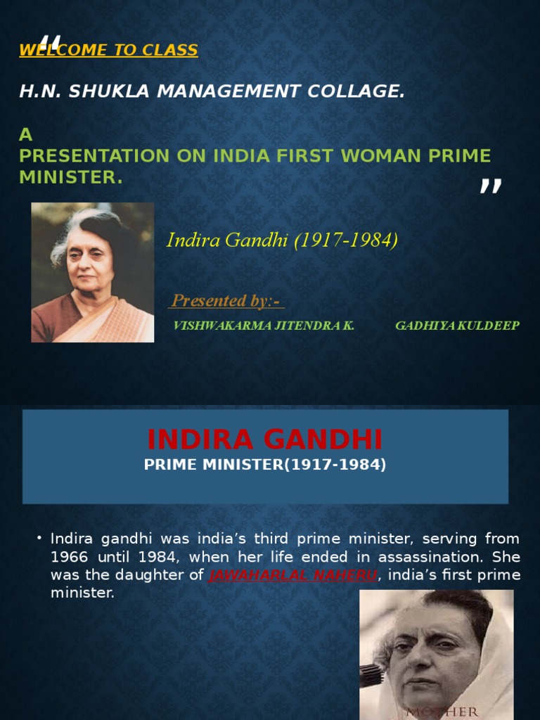 Indira Gandhi intelligence overview