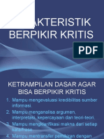 Karakteristik Berpikir Kritis