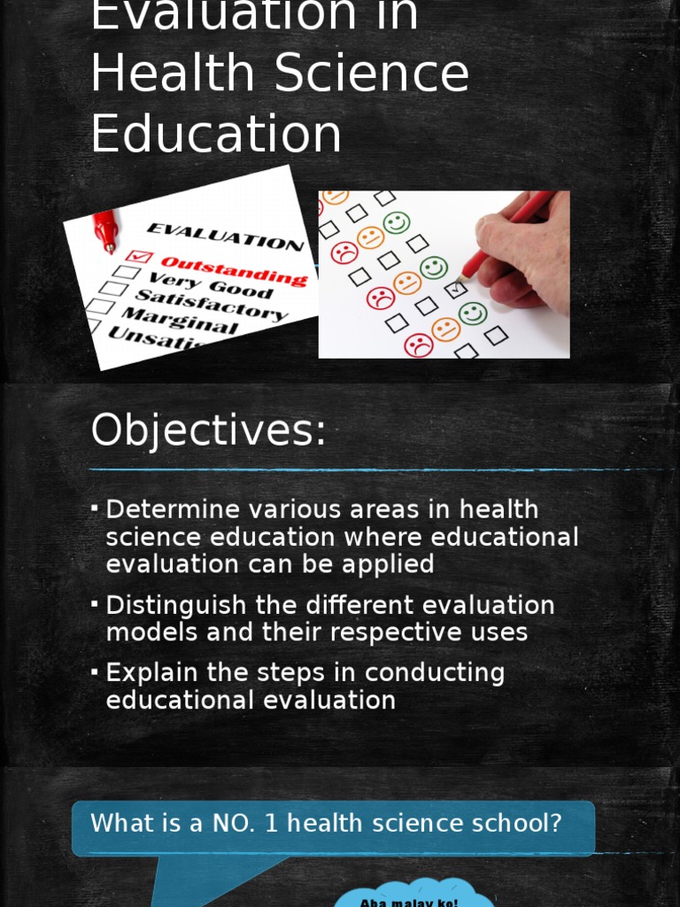 Evaluation in Health Science Education PDF Educational Assessment