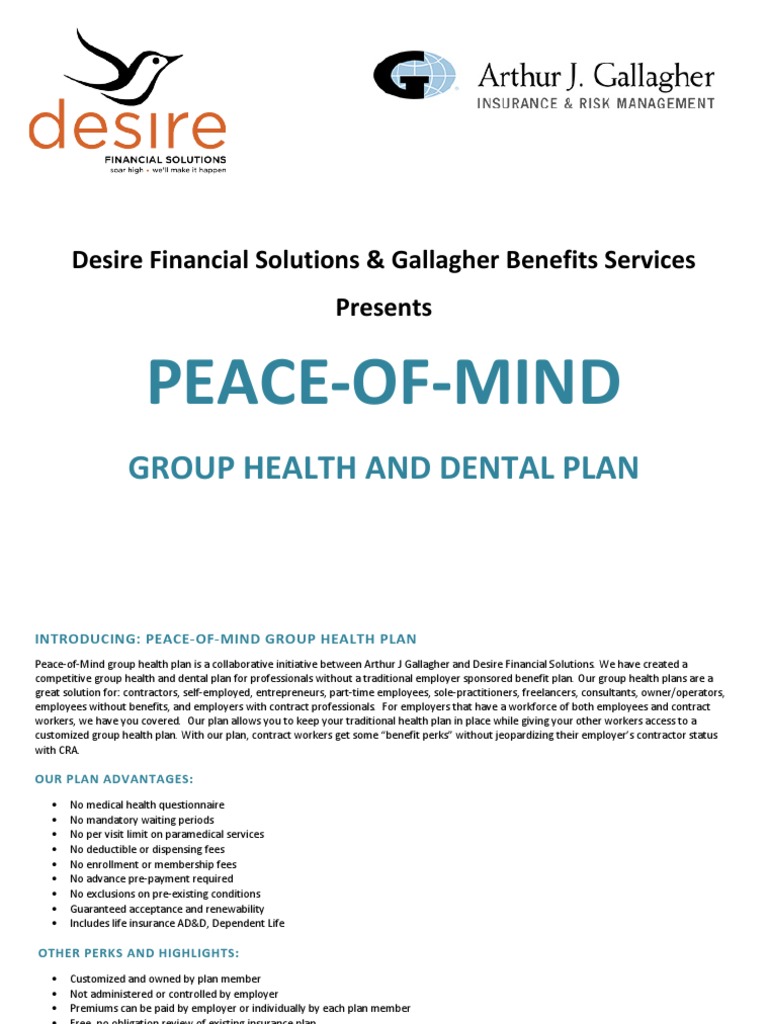 Peace-Of-Mind Group Health Plan Brochure | Employee ...