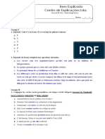 Teste Diagnóstico Francês 8o Ano Centro Explicações