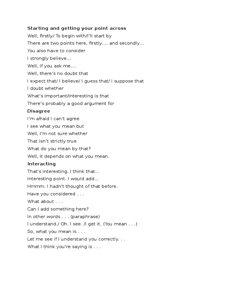Expressions For Speaking | PDF