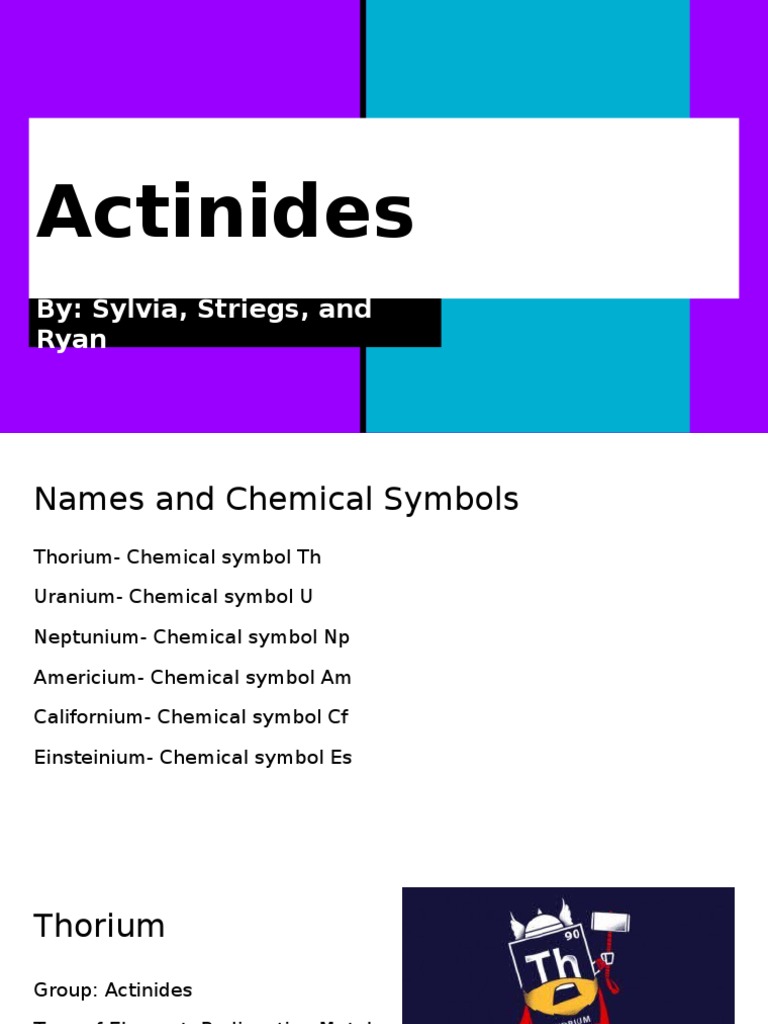actinides Actinide Chemical Elements