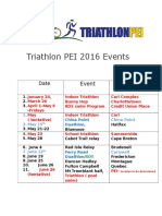 Triathlon PEI 2016 Events Schedule