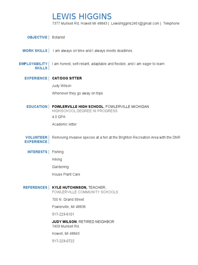 Higgins Resume | PDF