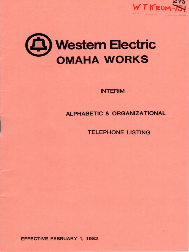 Omaha Works Internal Phone Book 1982 | PDF