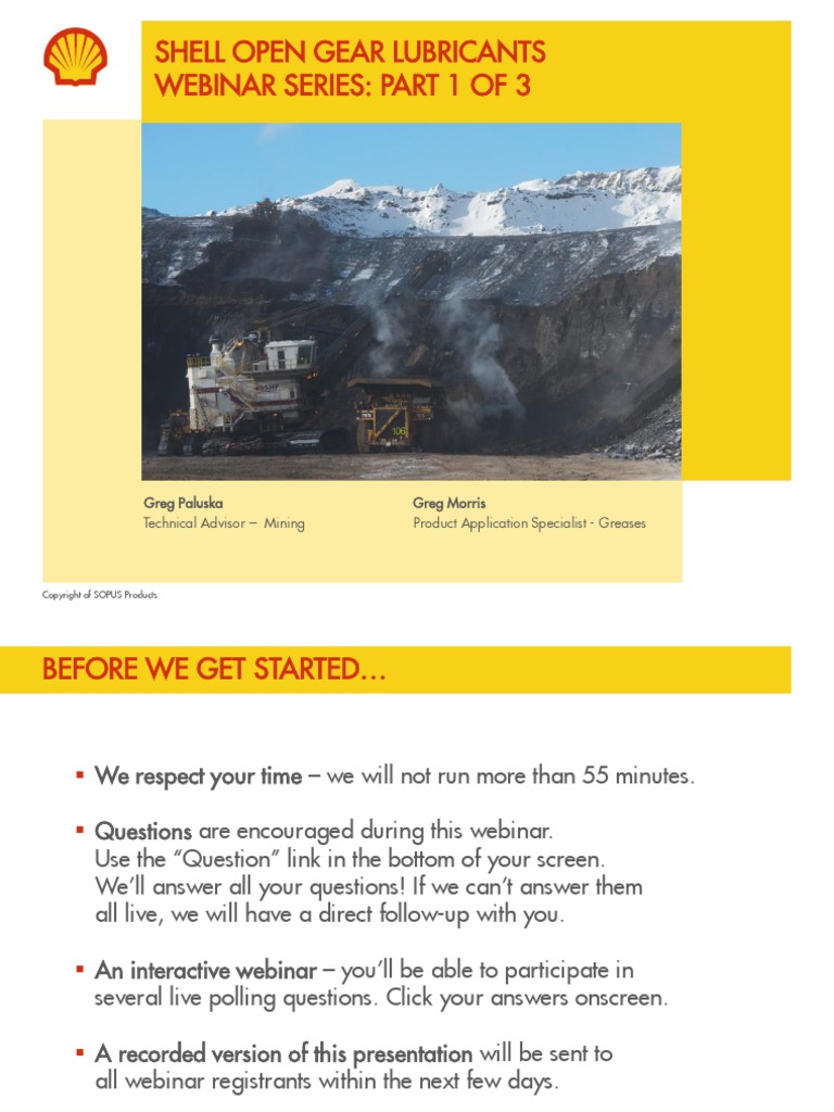 Shell Open Gear Lubricants Basics Webinar Session-1-Of-3 | PDF | Gear ...