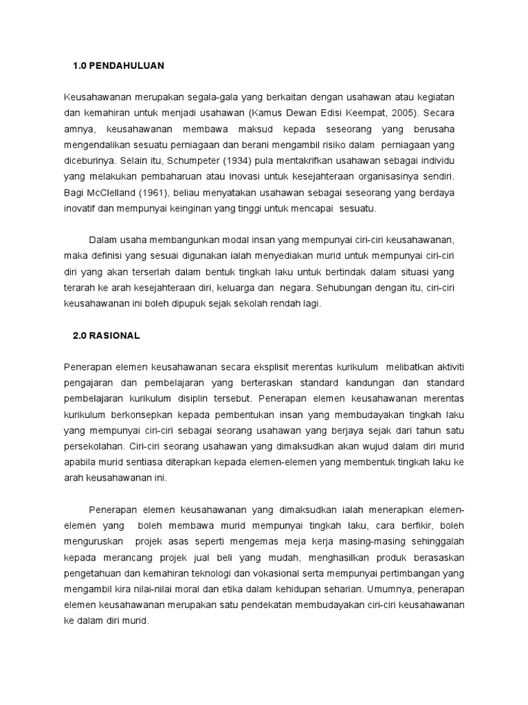 Kertas Kerja Kelab Usahawan Pintar 2
